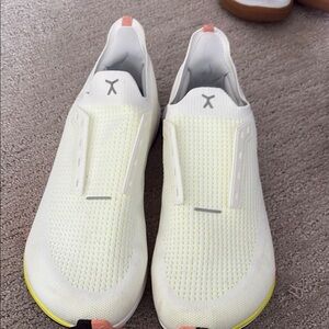 White and Yellow Flux Footwear wide toe running shoes